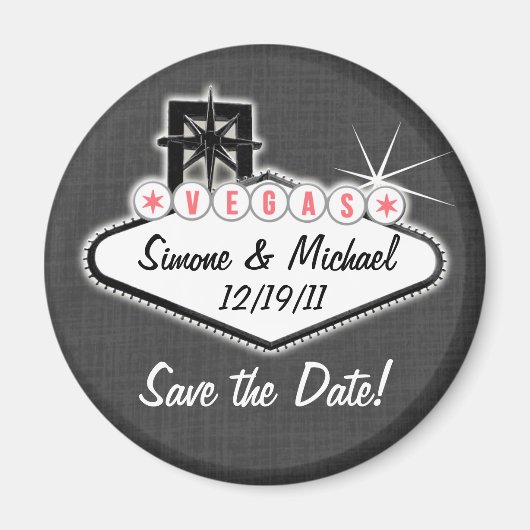Las Vegas Magnet - Save the Date - rund oder quadr (Vorne)
