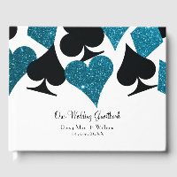 Las Vegas Malibu Blue Glitzer Guestbook