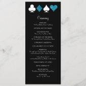 Las Vegas Malibu Blue Glitzer Wedding Program Programm (Vorderseite)
