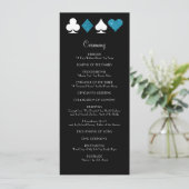 Las Vegas Malibu Blue Glitzer Wedding Program Programm (Stehend Vorderseite)