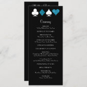 Las Vegas Malibu Blue Glitzer Wedding Program Programm (Vorne/Hinten)