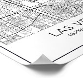 Las Vegas Map - Las Vegas Black and White Map Poster (Ecke)