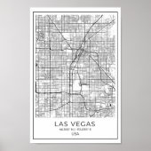 Las Vegas Map - Las Vegas Black and White Map Poster (Vorne)