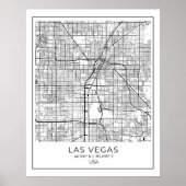 Las Vegas Map - Las Vegas White Map Poster (Vorne)