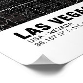 Las Vegas Map Poster - Nevada Black Map (Ecke)