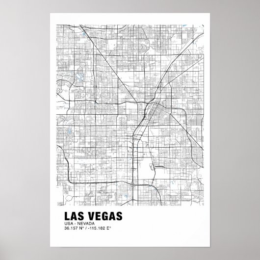 Las Vegas Map Poster - Nevada Weiße Karte (Vorne)