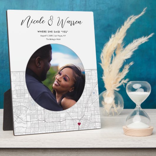 Las Vegas Map Wedding Verlobung Foto Geschenk Fotoplatte (Seite)