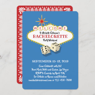 Las Vegas Marqué Geburtstagsparty Blue Einladung