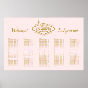 Las Vegas Marquee Benutzerdefinierter Text Rosa Go Poster