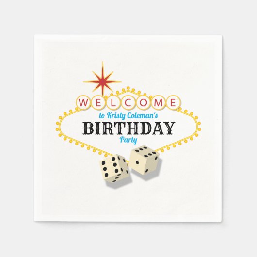 Las Vegas Marquee Birthday Party Serviette (Vorderseite)