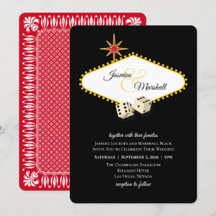 Las Vegas Marquee Hochzeit in Schwarz 2 Einladung