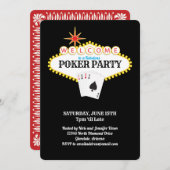 Las Vegas Marquee Sign Poker Party Einladung (Vorne/Hinten)