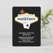 Las Vegas Marquee Sign Poker Party Einladung (Stehend Vorderseite)