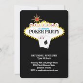 Las Vegas Marquee Sign Poker Party Einladung (Vorderseite)