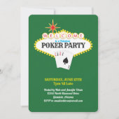 Las Vegas Marquee Sign Poker Party Green Einladung (Vorderseite)