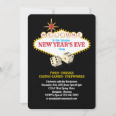 Las Vegas Marquee Silvester Party Black Einladung (Vorderseite)