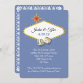 Las Vegas Marquee Wedding in Hydrangea Einladung (Vorne/Hinten)