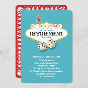 Las Vegas Marquet Retirement Party Aquamarin Einladung