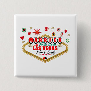 Las Vegas Married Couple Matching Vacation Nevada Button