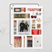 Las Vegas Matchbox Art Foto Hochzeit Speichern Sie Einladung (Vorne/Hinten)