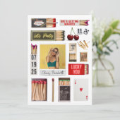 Las Vegas Matchbox Art Foto Junggeselinnen-Abschie Einladung (Stehend Vorderseite)