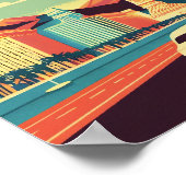 Las Vegas Minimalistisch Vintage Poster Art (Ecke)