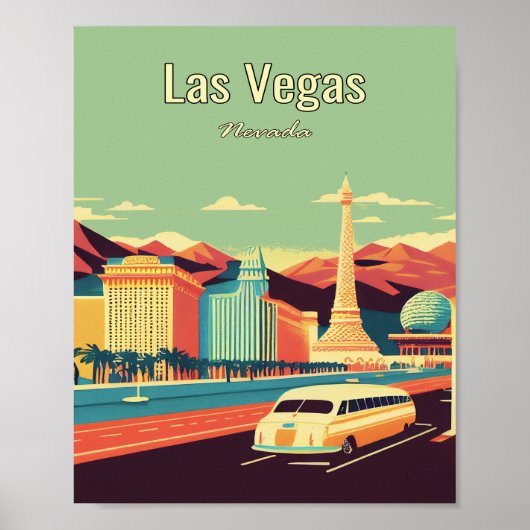 Las Vegas Minimalistisch Vintage Poster Art (Vorne)