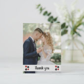 Las Vegas mit Foto Wedding Vielen Dank Postkarte (Stehend Vorderseite)