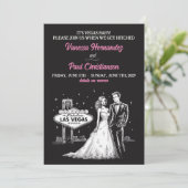 Las Vegas mit QR Code Hochzeit Einladung (Stehend Vorderseite)