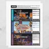 Las Vegas Mock Ticket für Reisen und Veranstaltung (Vorne/Hinten)