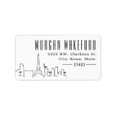 Las Vegas Modern Deko Skyline Large Adressaufkleber (Vorne)