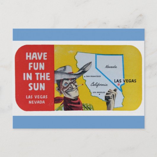 Las Vegas Navada Vintage Reisedesign Postkarte (Vorderseite)