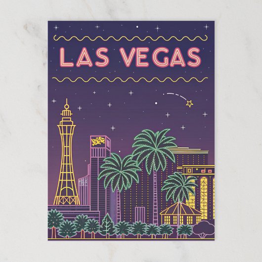 Las Vegas: Neon Cityscape bei Nacht Postkarte