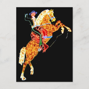 Las Vegas Neon Cowboy Sign Postcard Postkarte