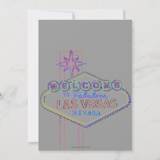 Las Vegas Neon Sign Birthday Bash Einladung (Rückseite)