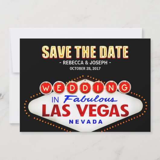 Las Vegas Neon Sign - Save the Date Hochzeit (Vorderseite)