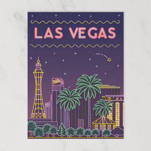Las Vegas: Neon-Stadtbild bei Nacht Postkarte