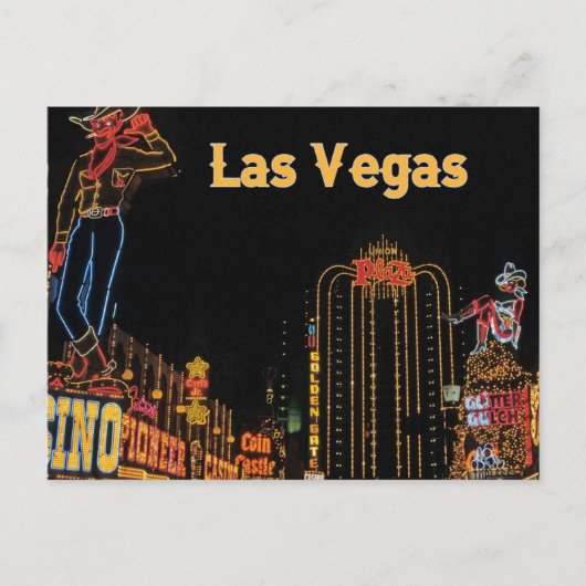 LAS VEGAS Neonlichter Reise Postkarte (Vorderseite)