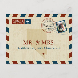 Las Vegas Nevada Airmail   Hochzeit Danke Postkarte