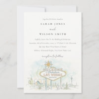 Las Vegas Nevada Aquarell-Landschaft-Hochzeit