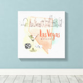 Las Vegas, Nevada | Aquarellbild Leinwanddruck (Insitu (Holzboden))