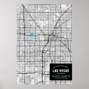 Las Vegas, Nevada City Map + Ihre Lage markieren Poster