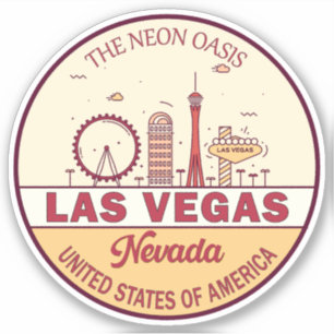 Las Vegas Nevada City Skyline Emblem Aufkleber