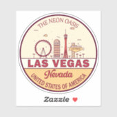 Las Vegas Nevada City Skyline Emblem Aufkleber (Blatt)