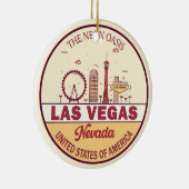 Las Vegas Nevada City Skyline Emblem Keramik Ornament (Rechts)