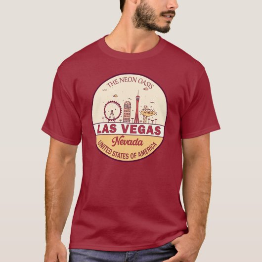 Las Vegas Nevada City Skyline Emblem T-Shirt (Vorderseite)