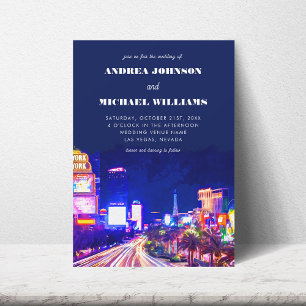 Las Vegas Nevada City Skyline Hochzeit in Urlaubso Einladung
