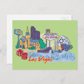 Las Vegas, Nevada, die berühmte Stadt Postkarte (Vorne/Hinten)