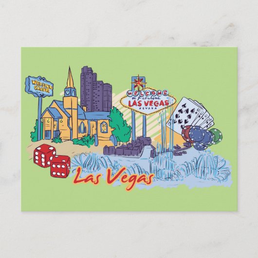 Las Vegas, Nevada, die berühmte Stadt Postkarte (Vorderseite)