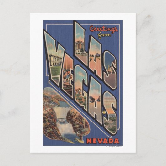 Las Vegas, Nevada - Große Buchstabenszenen Postkarte (Vorderseite)